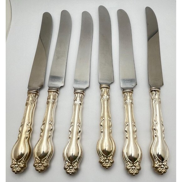 Insico Stainless Dinner Knives With Ornate Handles Set of 6 Chalon Chatsworth - Picture 4 of 10